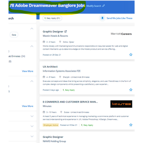 Adobe Dreamweaver internship jobs in Ireland