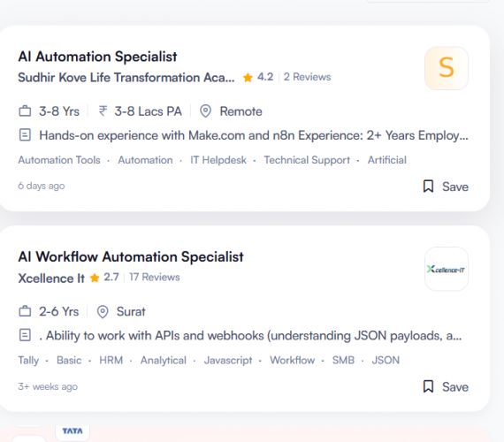 AI WhatsApp Automation internship jobs in Ballymena