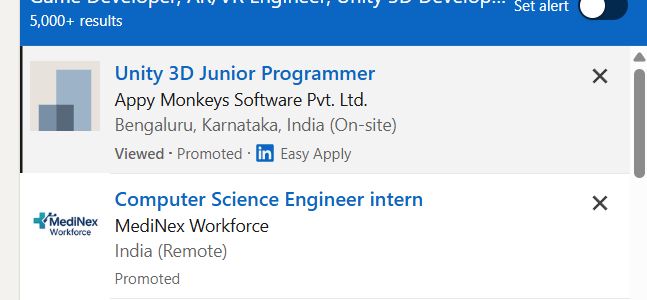 AR/VR Development (Unity) internship jobs in Limerick