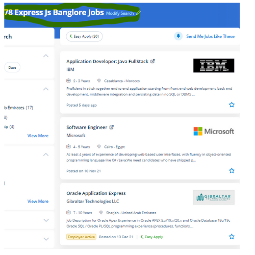Express JS internship jobs in Newtownards
