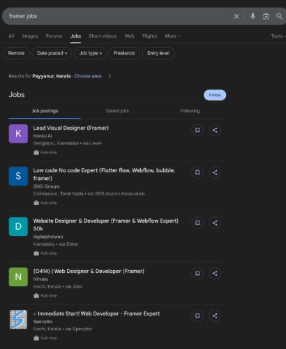 Framer internship jobs in Dundalk